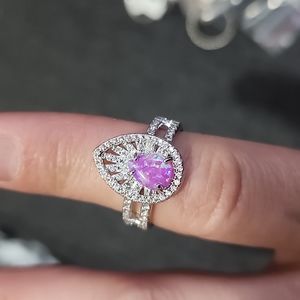 Stunning pink opal ring